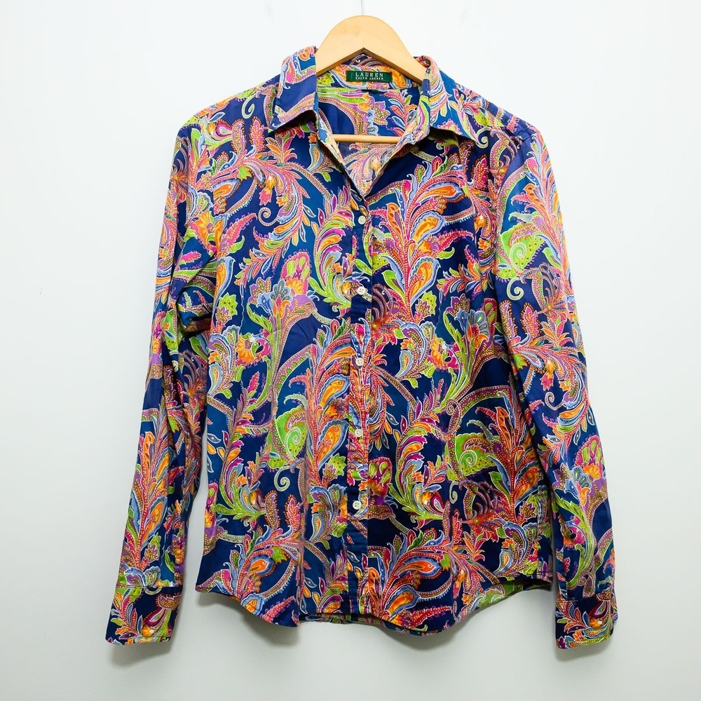 Lauren Ralph Lauren Button down Shirt L multi color